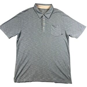 Free Fly Polo Shirt Mens Large Heather Blue Performance Bamboo Pocket Golf
